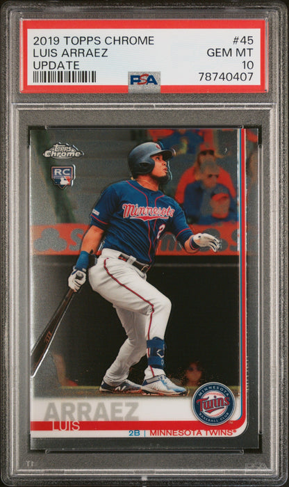 Graded 2019 Topps Chrome Luis Arraez #45 Update Rookie RC Baseball Card PSA 10 Gem Mint