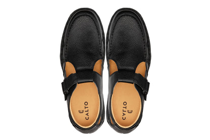 CALTO - K0751 - 2.8 Inches Taller (Black) - Lightweight Casual Fisherman Sandal