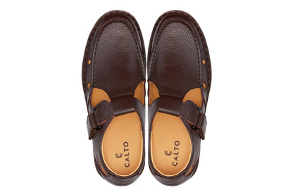 CALTO - K0752 - 2.8 Inches Taller (Coffee Brown) - Lightweight Casual Fisherman Sandal