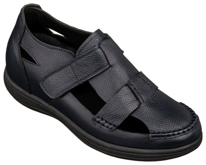 CALTO - K2663 - 3.2 Inches Taller (Navy) - Casual Fisherman Sandal