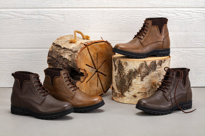 TOTO - K84016 - 2.8 Inches Taller (Chocolate Brown) - High Top Work Boots
