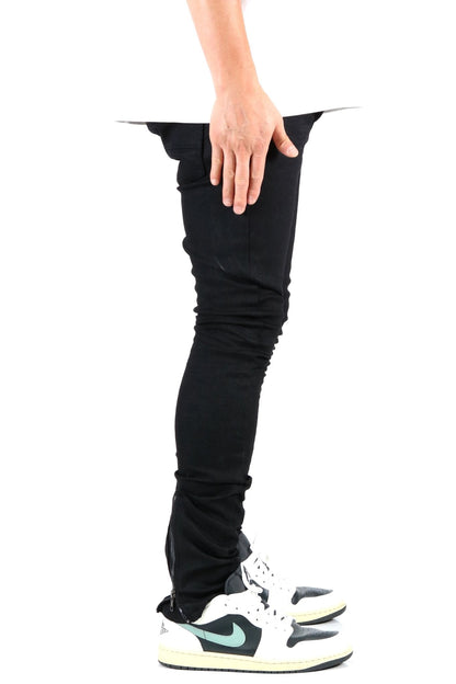 ALAN Men's Premium Wax Coated Skinny Denim Pants