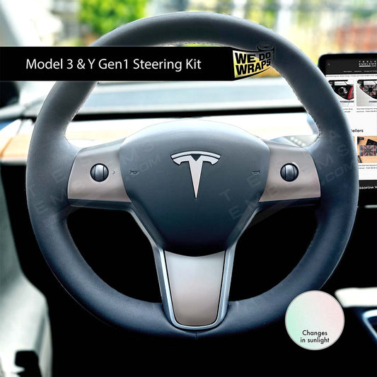 KPMF Matte Aurora Pearl Tesla Steering Wheel Wrap | MY 2019-'25