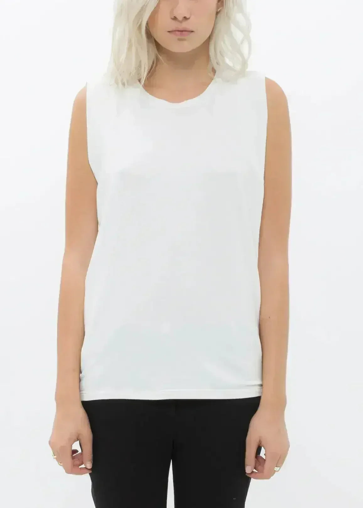 Women's Rib Contrast Muscle Tank Top