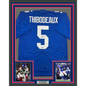 Framed Autographed/Signed Kayvon Thibodeaux 35x39 New York Blue Football Jersey JSA COA