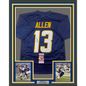 Framed Autographed/Signed Keenan Allen 35x39 Los Angeles LA Navy Blue Football Jersey JSA COA