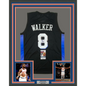 Framed Autographed/Signed Kemba Walker 35x39 New York Black Basketball Jersey JSA COA