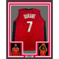 Framed Autographed/Signed Kevin Durant 35x39Houston Red Basketball Jersey Beckett BAS COA