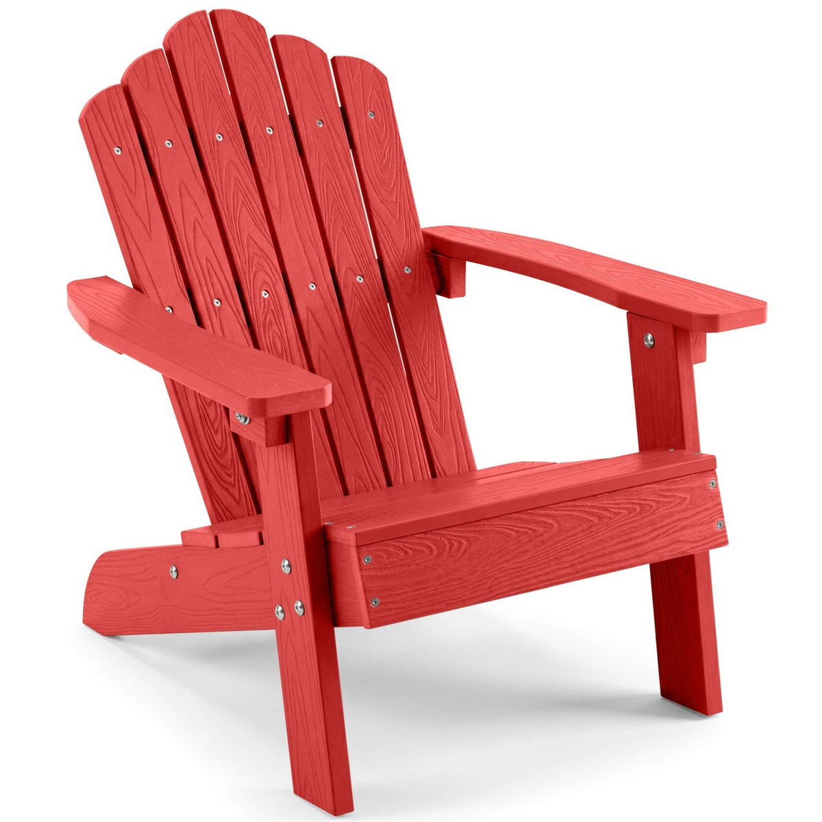 Kids Adirondack Chair All-weather Outdoor Chair for Children with Tilted High Backrest