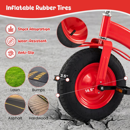 Kids Carbon Steel Bike with 15-Inch Inflatable Tires