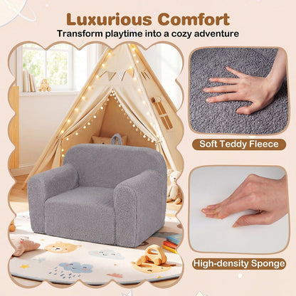 Kids Couch Portable Toddler Sofa with Anti-slip Base