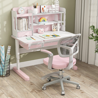 Kids Desk Chair Children Study Chair with Adjustable Height Armrest and Footrest
