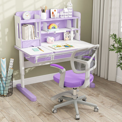 Kids Desk Chair Children Study Chair with Adjustable Height Armrest and Footrest
