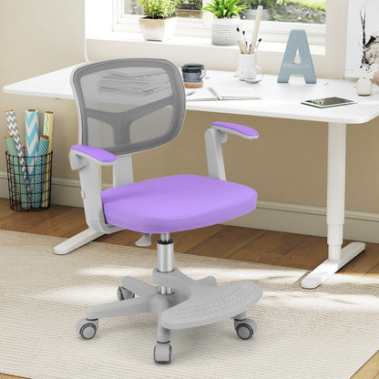 Kids Desk Chair Children Study Chair with Adjustable Height Armrest and Footrest
