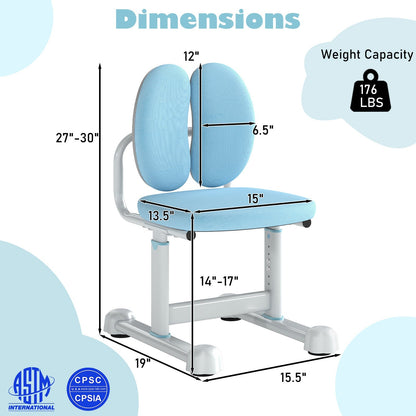 Kids Desk Chair Children Study Chair with Double Back Support and Adjustable Height