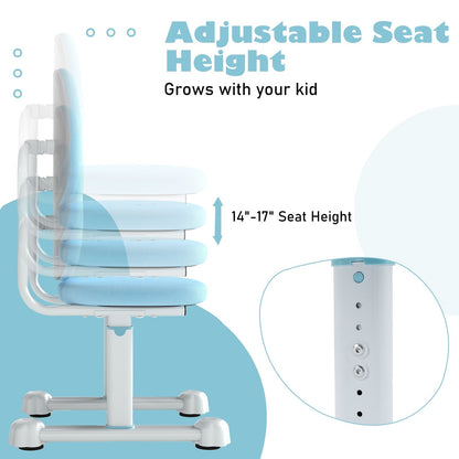 Kids Desk Chair Children Study Chair with Double Back Support and Adjustable Height