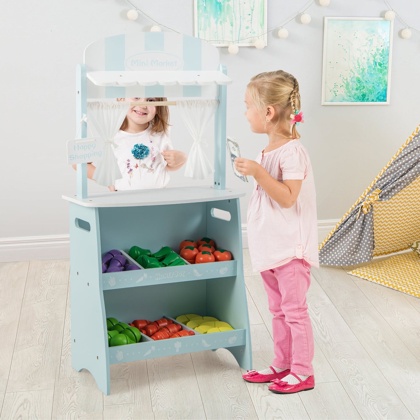 Kid's Farmers Market Stand-Blue