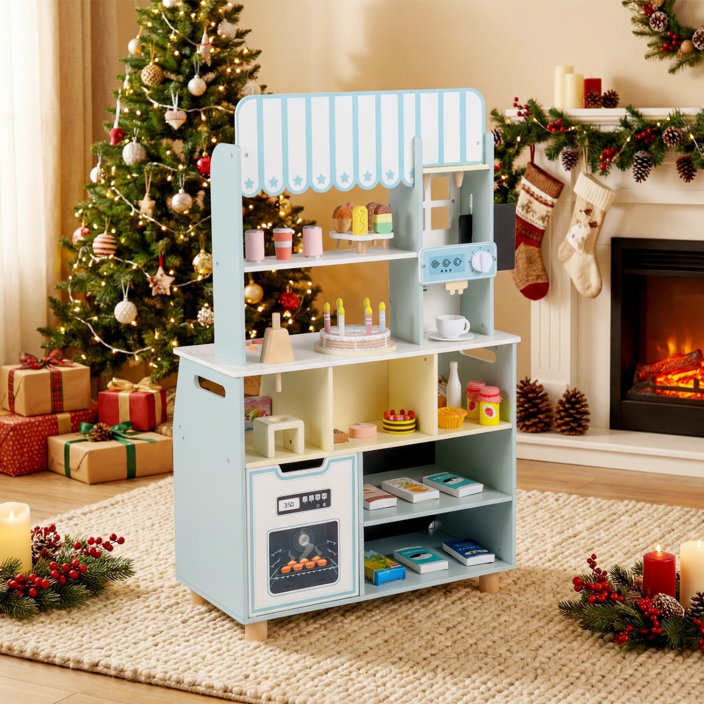 Kids Ice Cream Shop Playset with 27 Accessories - Ages 3+