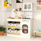 Kids Kitchen Playset with Cooking Accessories and Toy Cuttable Veggies-White