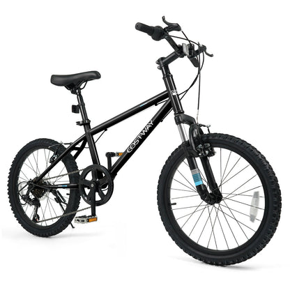 Kids Mountain Bike 20 24 Inch Child Bicycle for Boys Girls Aged 8+ Years Old Black