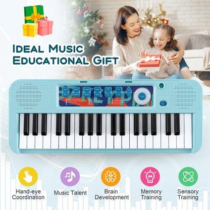 Kids Piano Keyboard 37-Key Kids Toy Keyboard Piano with Microphone for 3+ Kids