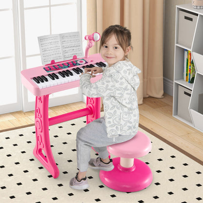 Kids Piano Keyboard 37-Key Kids Toy Keyboard Piano with Microphone for 3+ Kids