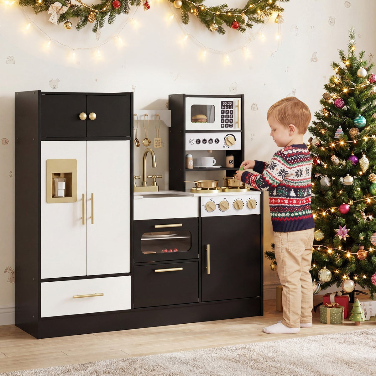 Kids Play Kitchen with Realistic Lights Sounds