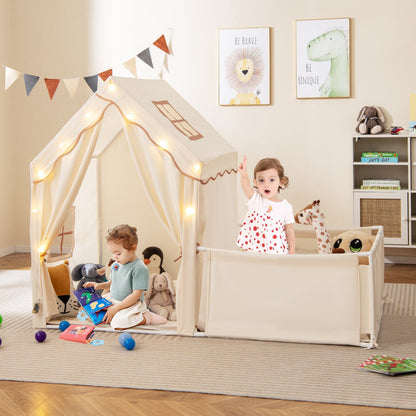Kids Play Tent with Playpen 2-in-1 Toddler Playhouse with Yard