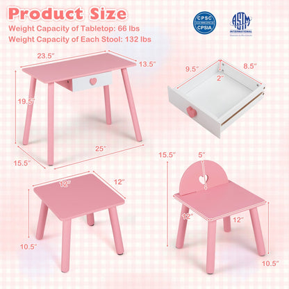 Kids Pretend Nail Salon Playset with Table and Stools