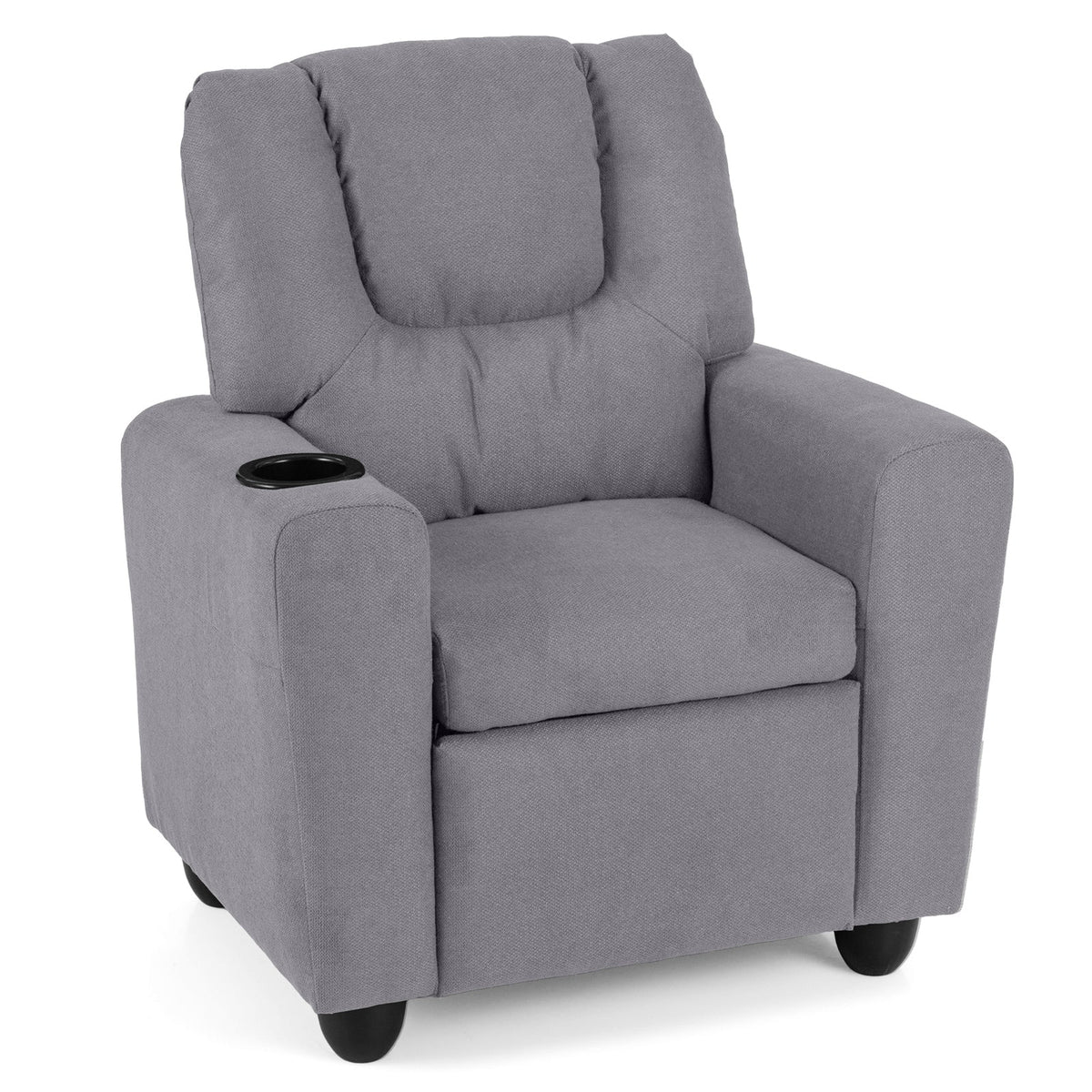 Kids Recliner Chair Push Back Toddler Reclining Armchair with Cup Holder