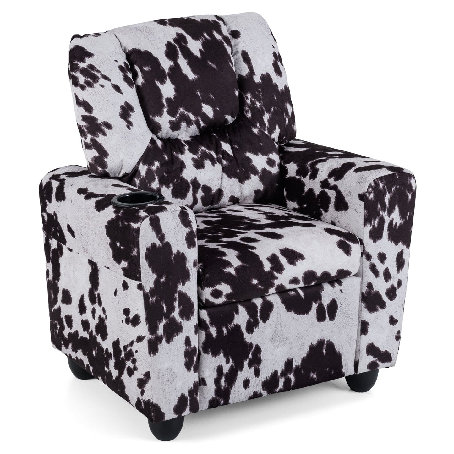 Kids Recliner Chair Push Back Toddler Reclining Armchair with Cup Holder