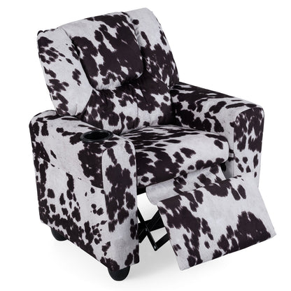 Kids Recliner Chair Push Back Toddler Reclining Armchair with Cup Holder