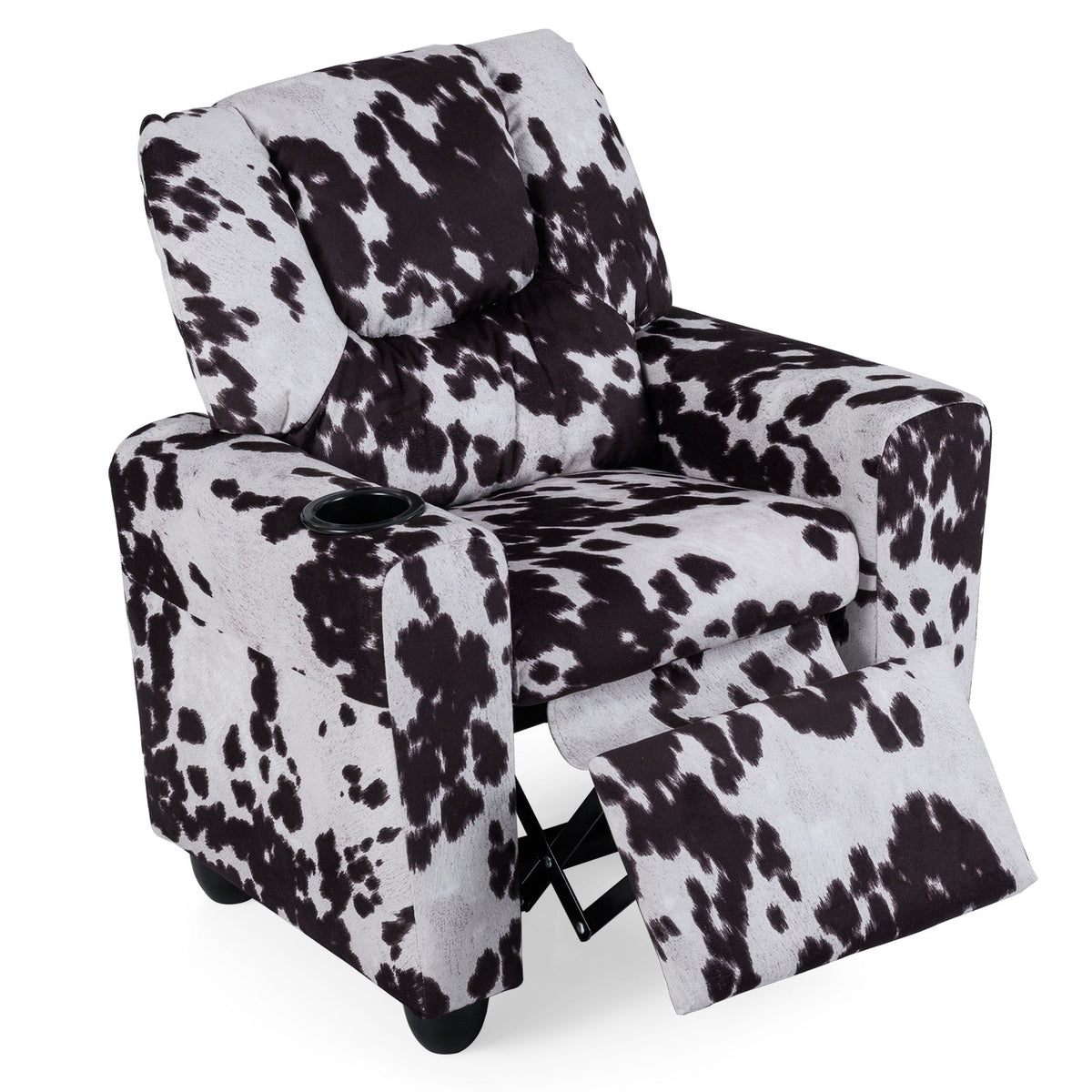 Kids Recliner Chair Push Back Toddler Reclining Armchair with Cup Holder