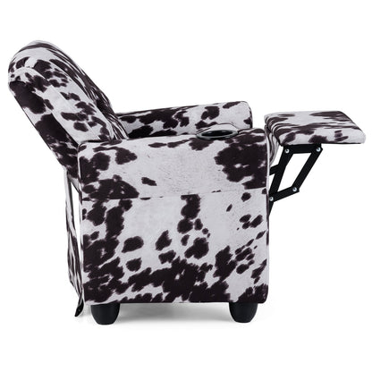 Kids Recliner Chair Push Back Toddler Reclining Armchair with Cup Holder