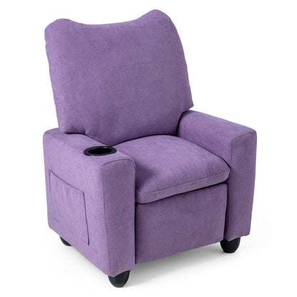 Kids Recliner Sofa with Adjustable Footrest and Cup Holder