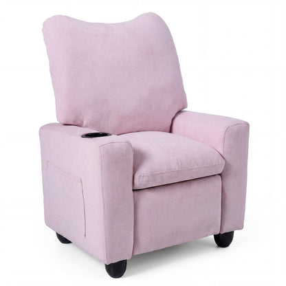 Kids Recliner Sofa with Adjustable Footrest and Cup Holder
