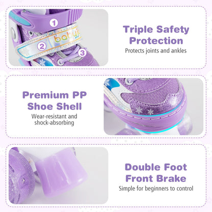 Kids Roller Skates for Girls Boys with Light-up Wheels and Safety Protection