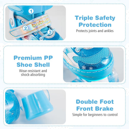 Kids Roller Skates for Girls Boys with Light-up Wheels and Safety Protection
