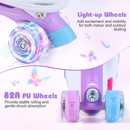 Kids Roller Skates for Toddlers Ages 7-9 with 4 Light up Wheels