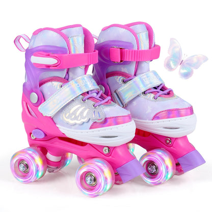 Kids Roller Skates for Toddlers Ages 5-7 with 4 Light-up Wheels