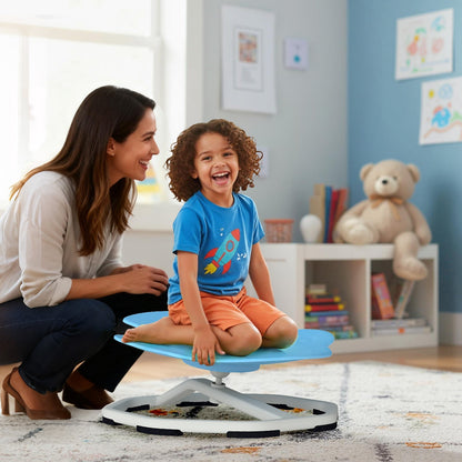 Kids Sensory Swivel Chair 360° Spinning Seat with Metal Base