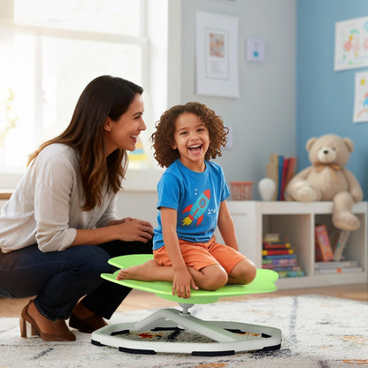 Kids Sensory Swivel Chair 360° Spinning Seat with Metal Base