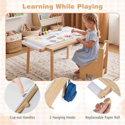 Kids Sensory Table Set with Adjustable Height and 2 Chairs