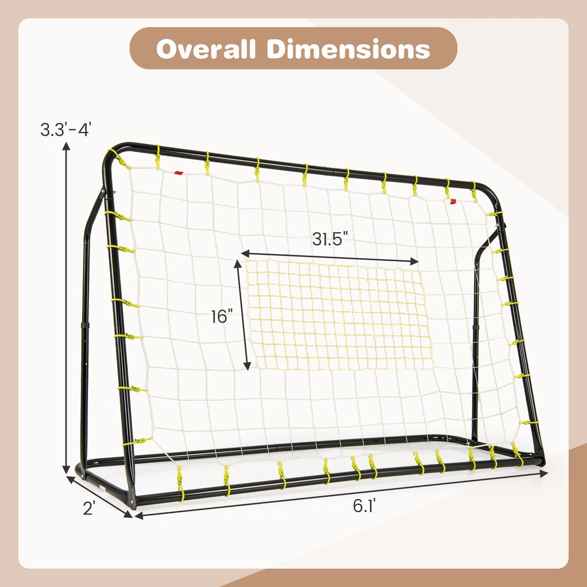 2-in-1 Kids Soccer Rebounder and Soccer Goal with Adjustable Height
