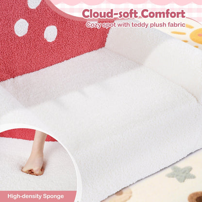 Kids Sofa Toddler Foam Couch with Soft Fleece Fabric Cover