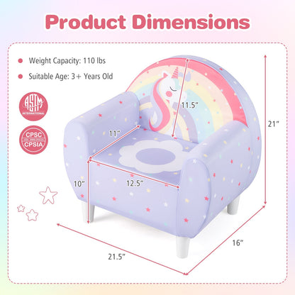 Kids Sofa with Breathable Spandex Fabric and High-density Sponge Filling for Boys and Girls