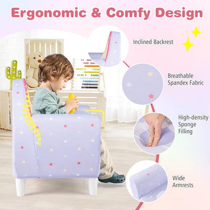 Kids Sofa with Breathable Spandex Fabric and High-density Sponge Filling for Boys and Girls
