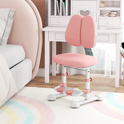 Kids Study Chair with Adjustable Double Backrest and Footrest