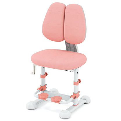 Kids Study Chair with Adjustable Double Backrest and Footrest