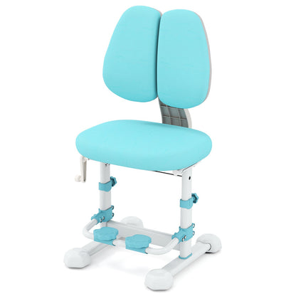 Kids Study Chair with Adjustable Double Backrest and Footrest